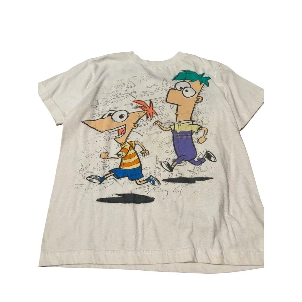 Old Navy Collectibilities Phineas and Ferb Graphic T Shirt‎ Kids Size M White
